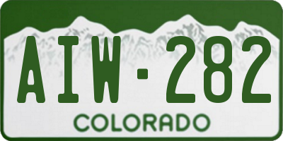 CO license plate AIW282