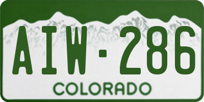 CO license plate AIW286