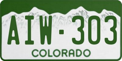 CO license plate AIW303