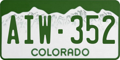CO license plate AIW352
