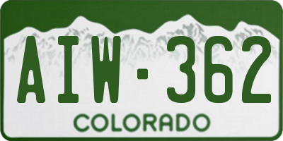 CO license plate AIW362