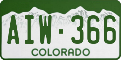 CO license plate AIW366