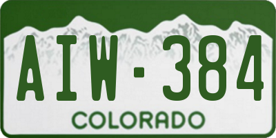 CO license plate AIW384