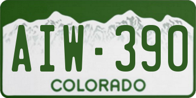 CO license plate AIW390