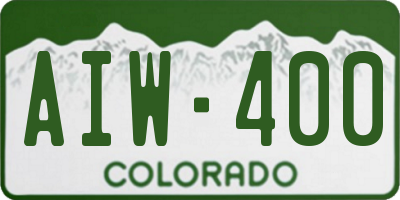CO license plate AIW400