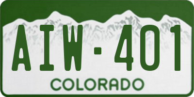 CO license plate AIW401