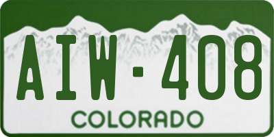 CO license plate AIW408
