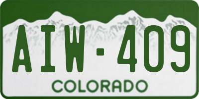 CO license plate AIW409