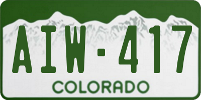 CO license plate AIW417