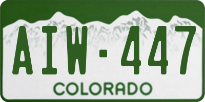 CO license plate AIW447