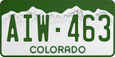 CO license plate AIW463
