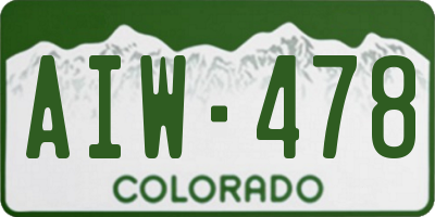 CO license plate AIW478