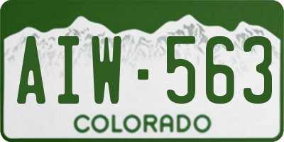 CO license plate AIW563