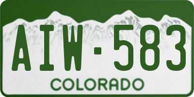 CO license plate AIW583