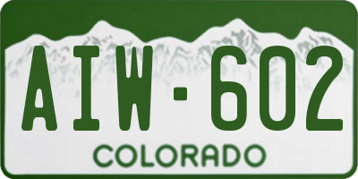 CO license plate AIW602