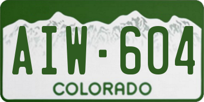 CO license plate AIW604