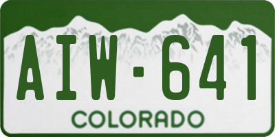CO license plate AIW641