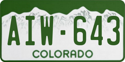 CO license plate AIW643