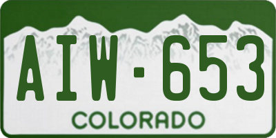 CO license plate AIW653