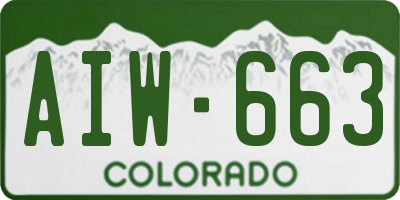 CO license plate AIW663