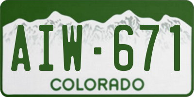 CO license plate AIW671