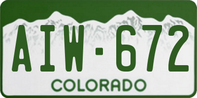 CO license plate AIW672