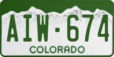 CO license plate AIW674