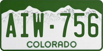 CO license plate AIW756