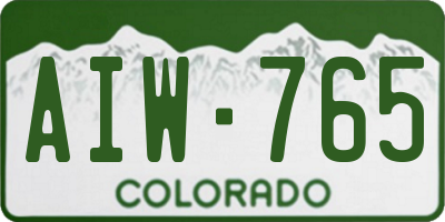 CO license plate AIW765
