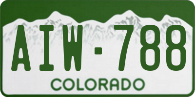 CO license plate AIW788