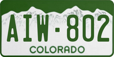 CO license plate AIW802