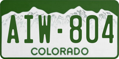 CO license plate AIW804