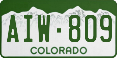 CO license plate AIW809