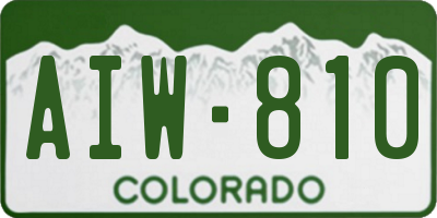CO license plate AIW810