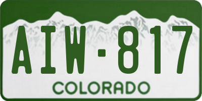 CO license plate AIW817