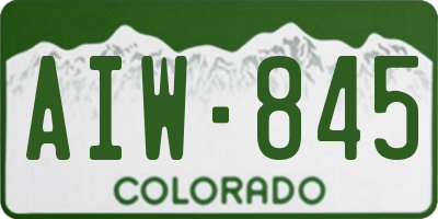 CO license plate AIW845