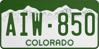 CO license plate AIW850