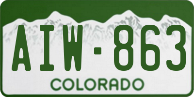 CO license plate AIW863