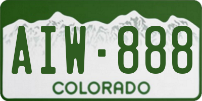 CO license plate AIW888