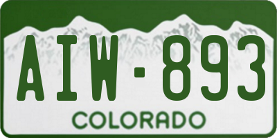 CO license plate AIW893