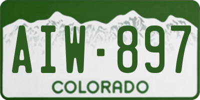 CO license plate AIW897