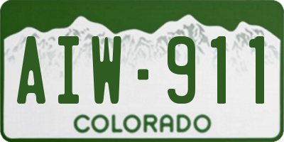 CO license plate AIW911