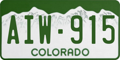 CO license plate AIW915