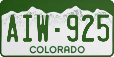 CO license plate AIW925