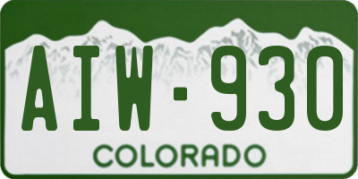 CO license plate AIW930