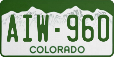 CO license plate AIW960