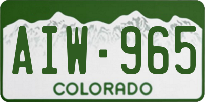 CO license plate AIW965