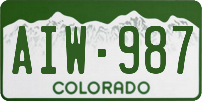 CO license plate AIW987