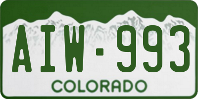 CO license plate AIW993