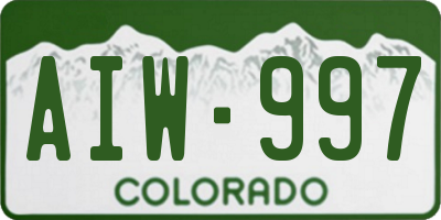 CO license plate AIW997